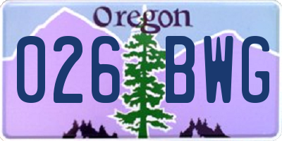OR license plate 026BWG