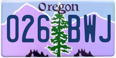 OR license plate 026BWJ