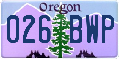 OR license plate 026BWP