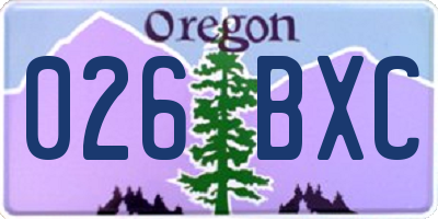 OR license plate 026BXC