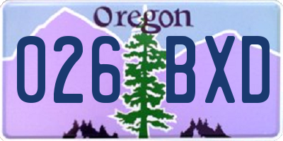 OR license plate 026BXD