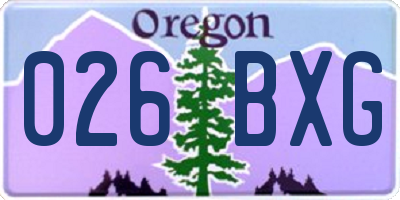OR license plate 026BXG