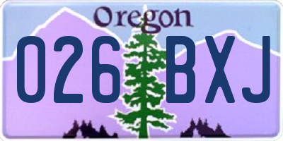 OR license plate 026BXJ