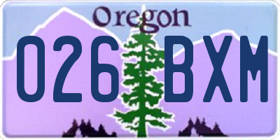 OR license plate 026BXM