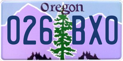 OR license plate 026BXO