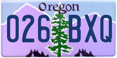 OR license plate 026BXQ