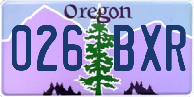 OR license plate 026BXR