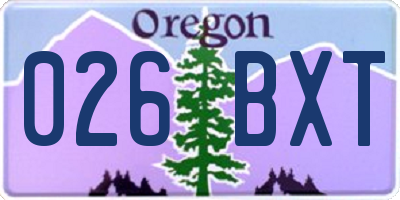 OR license plate 026BXT