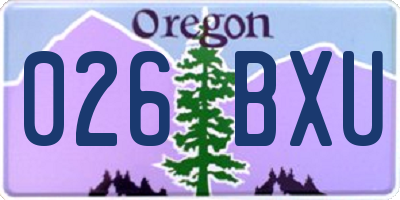 OR license plate 026BXU