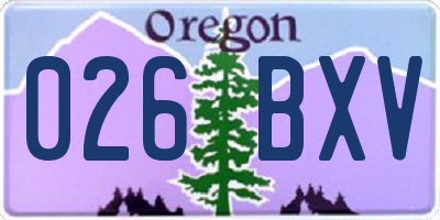 OR license plate 026BXV