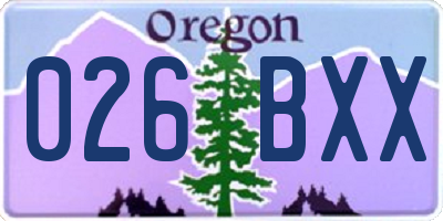 OR license plate 026BXX