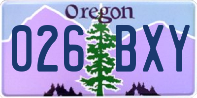 OR license plate 026BXY