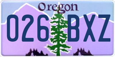 OR license plate 026BXZ