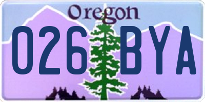 OR license plate 026BYA
