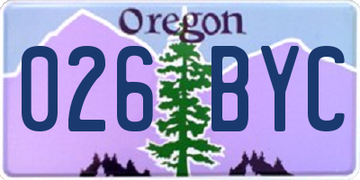 OR license plate 026BYC