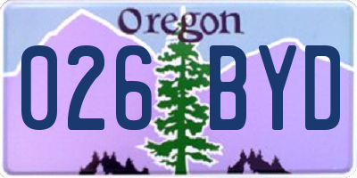 OR license plate 026BYD