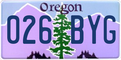 OR license plate 026BYG