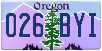 OR license plate 026BYI