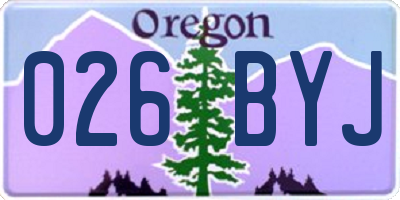 OR license plate 026BYJ