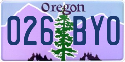 OR license plate 026BYO