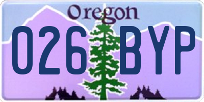 OR license plate 026BYP