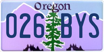 OR license plate 026BYS