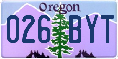 OR license plate 026BYT