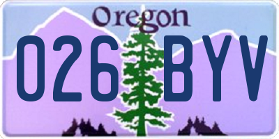 OR license plate 026BYV