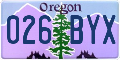 OR license plate 026BYX