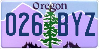 OR license plate 026BYZ