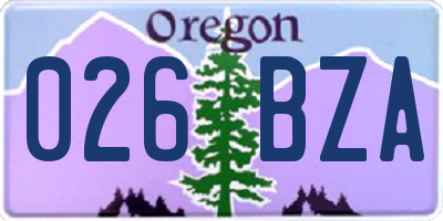 OR license plate 026BZA