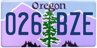 OR license plate 026BZE