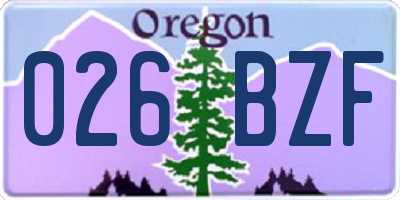 OR license plate 026BZF