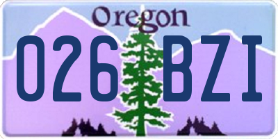 OR license plate 026BZI