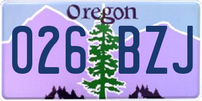 OR license plate 026BZJ