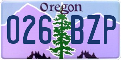 OR license plate 026BZP