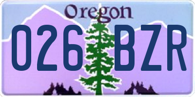 OR license plate 026BZR