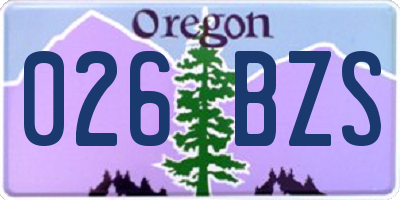 OR license plate 026BZS