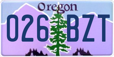 OR license plate 026BZT