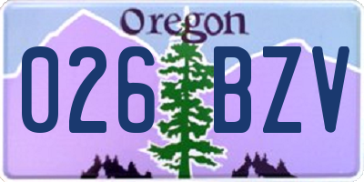 OR license plate 026BZV