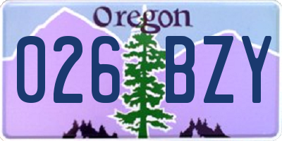 OR license plate 026BZY