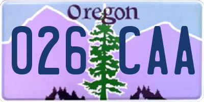 OR license plate 026CAA