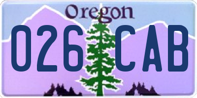 OR license plate 026CAB
