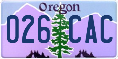 OR license plate 026CAC