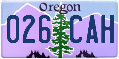 OR license plate 026CAH