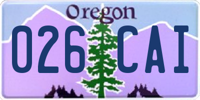 OR license plate 026CAI