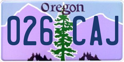 OR license plate 026CAJ