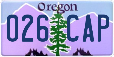 OR license plate 026CAP