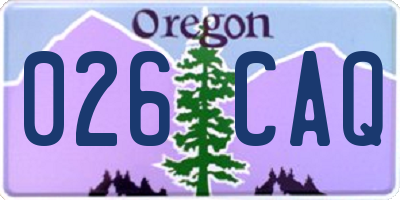 OR license plate 026CAQ