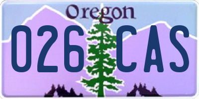 OR license plate 026CAS